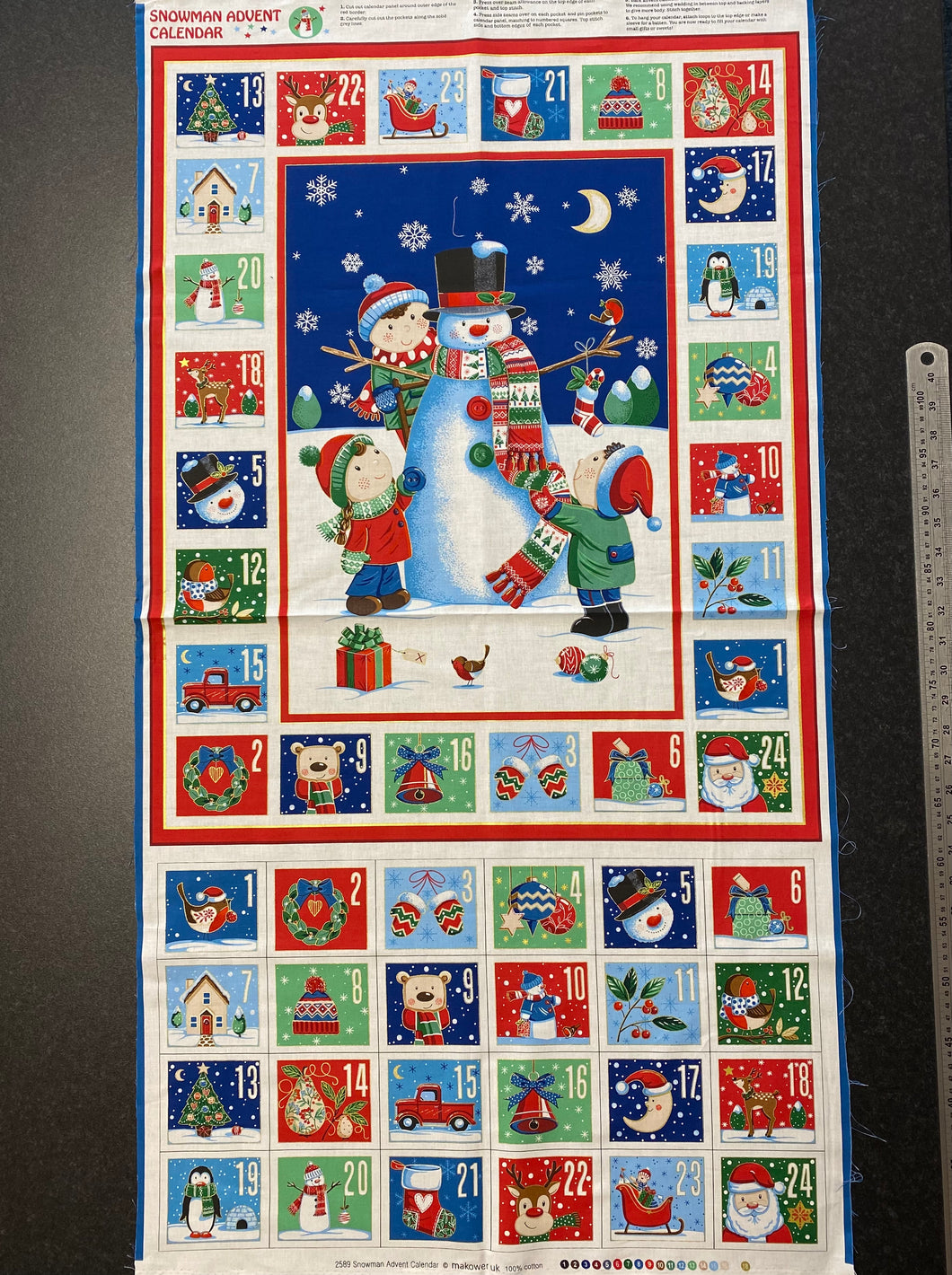 Christmas Advent Calendar Panel - Snowman
