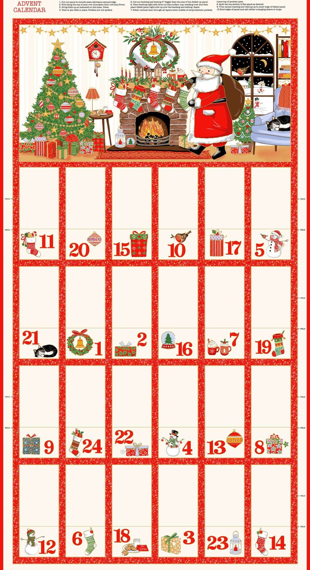 Christmas Jolly St Nick Advent Panel