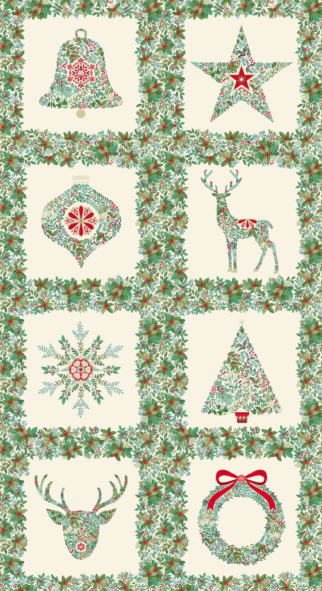 Christmas Good Tidings Squares Cream