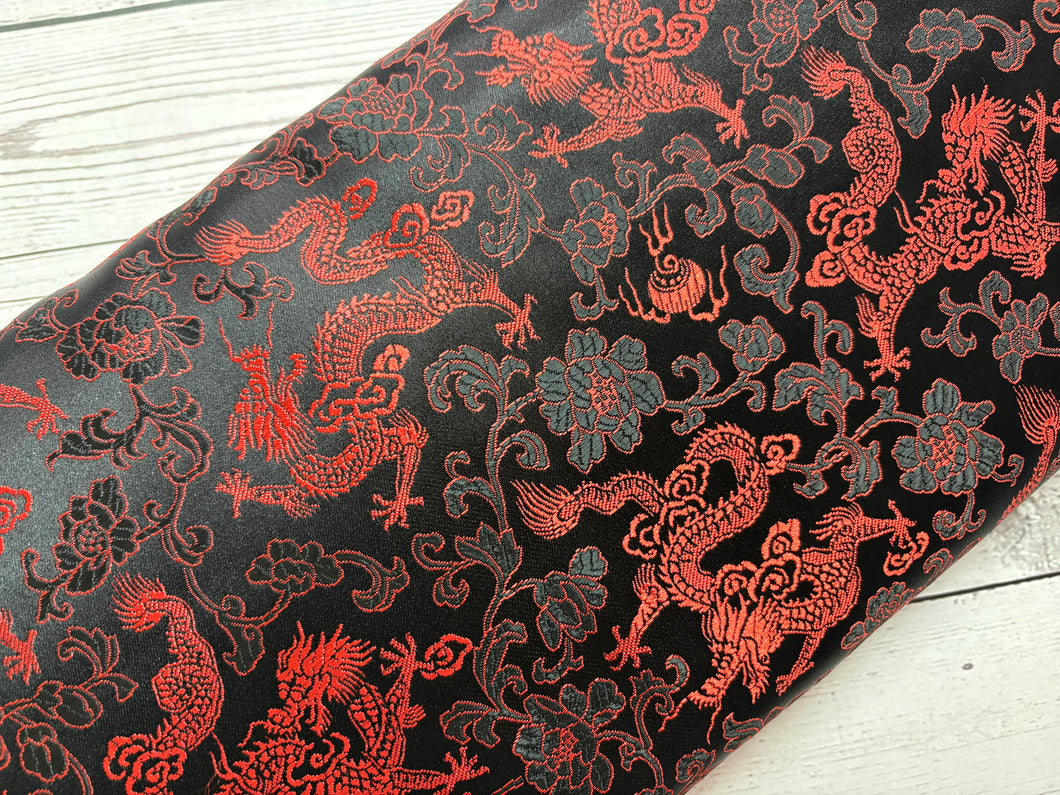 Black/Red Chinese Brocade